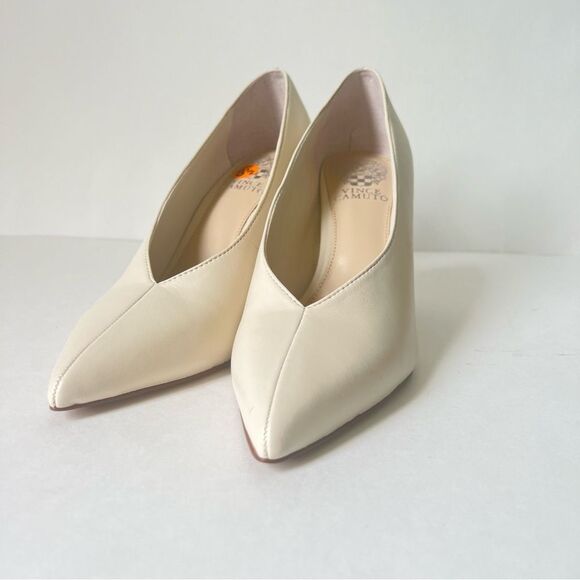 Vince Camuto Setenda Almond Milk Leather Pointed Toe Heeled Pumps Shoe Size 8.5 - Picture 4 of 16
